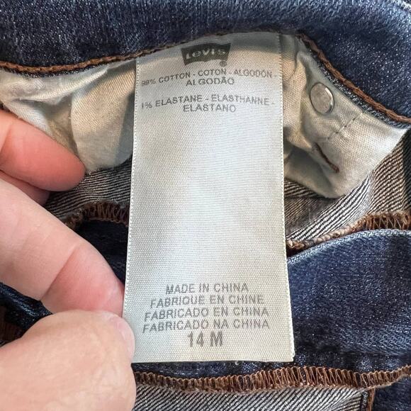 Levi's sz. 14,  505 straight leg embellished pockets, dark blue wash jeans #1624 - Picture 9 of 11